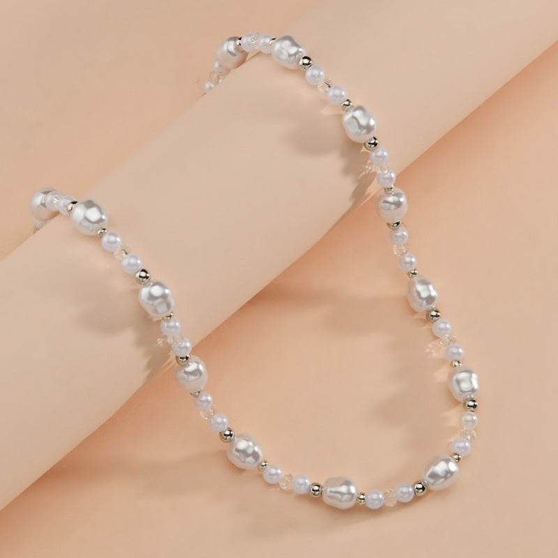 Wholesale Fashion Imitation Pearl Simple Temperament Transparent Crystal Necklace